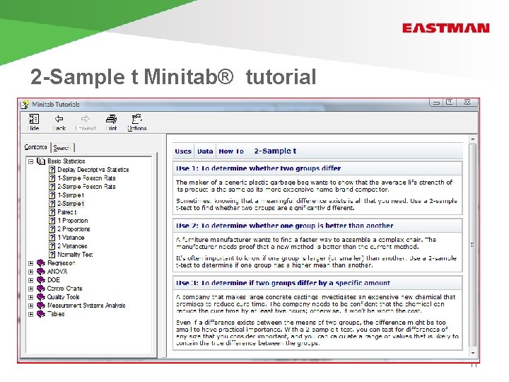 2 -Sample t Minitab® tutorial 11 