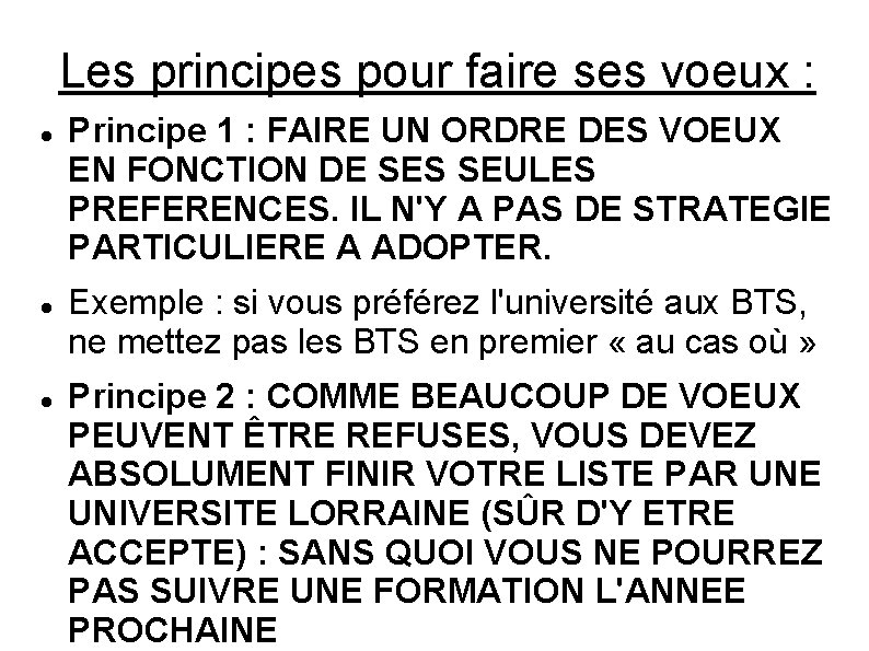 Les principes pour faire ses voeux : Principe 1 : FAIRE UN ORDRE DES