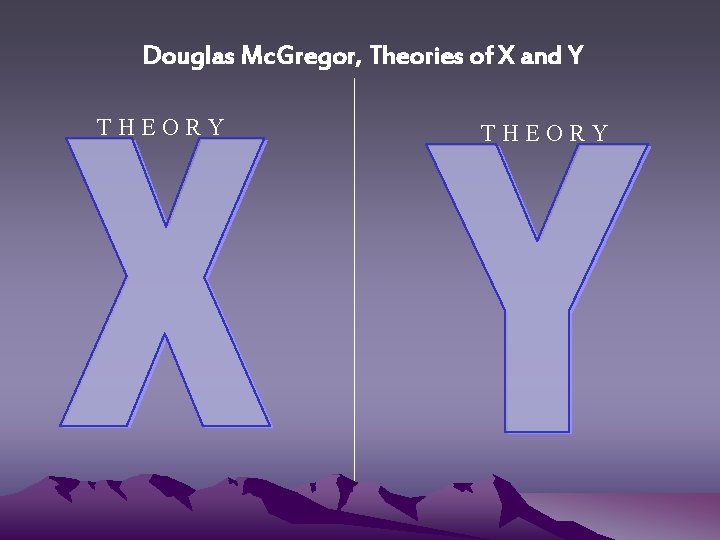 Douglas Mc. Gregor, Theories of X and Y THEORY 