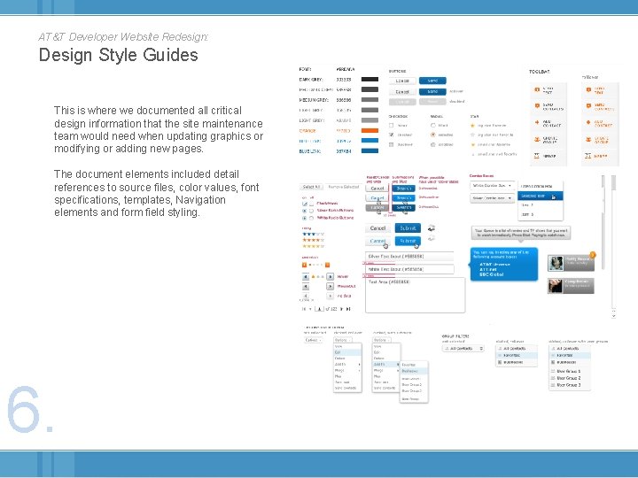 AT&T Developer Website Redesign: Design Style Guides This is where we documented all critical