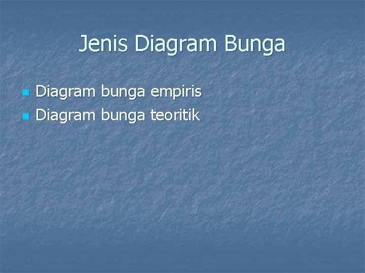 Jenis Diagram Bunga n n Diagram bunga empiris Diagram bunga teoritik 