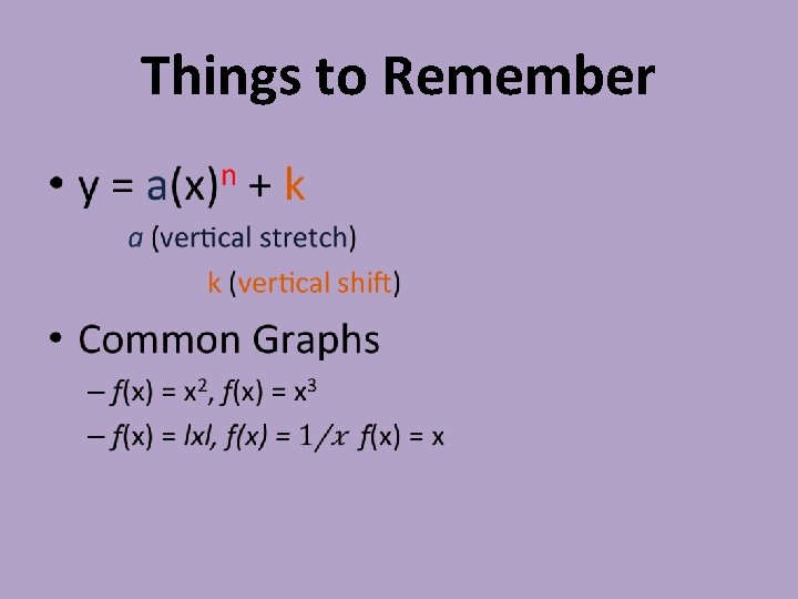 Things to Remember • 