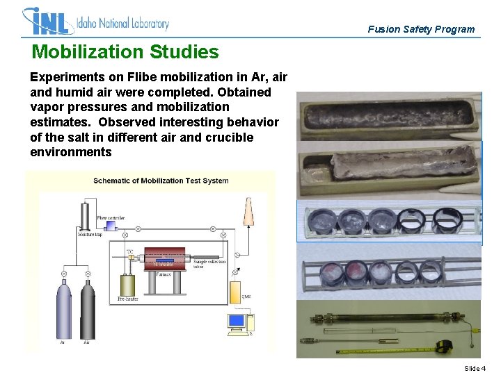 Fusion Safety Program Mobilization Studies Experiments on Flibe mobilization in Ar, air and humid