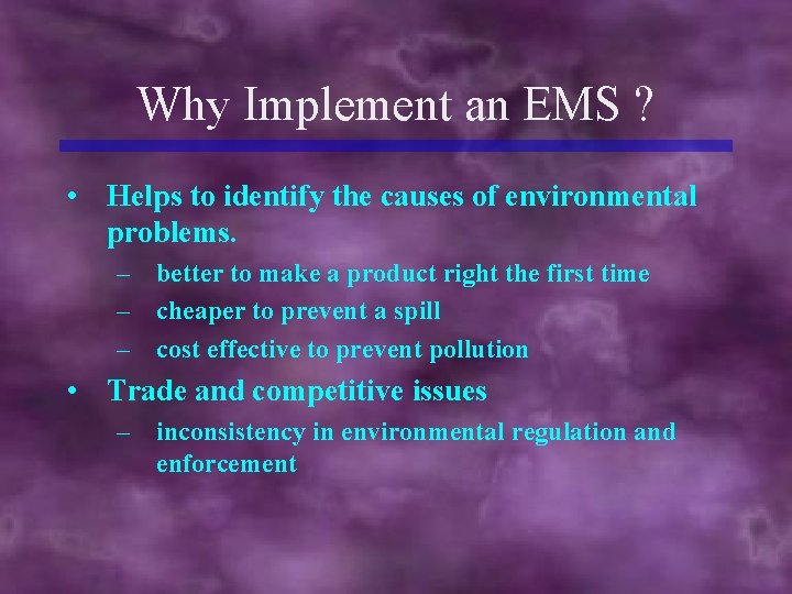 Benefits of EMS Examples and Case Studies Why