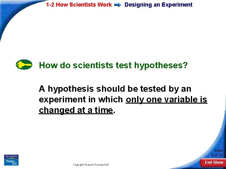 1 -2 How Scientists Work Designing an Experiment How do scientists test hypotheses? A