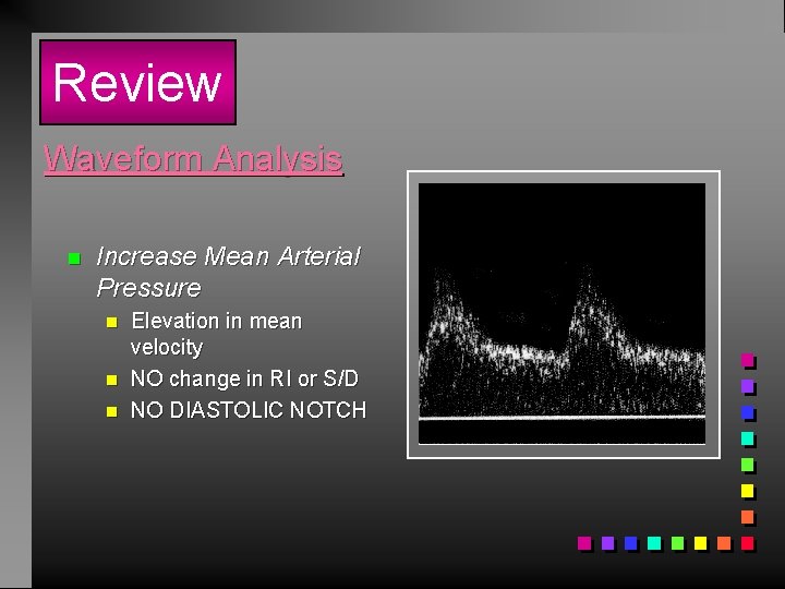 Review Waveform Analysis n Increase Mean Arterial Pressure n n n Elevation in mean