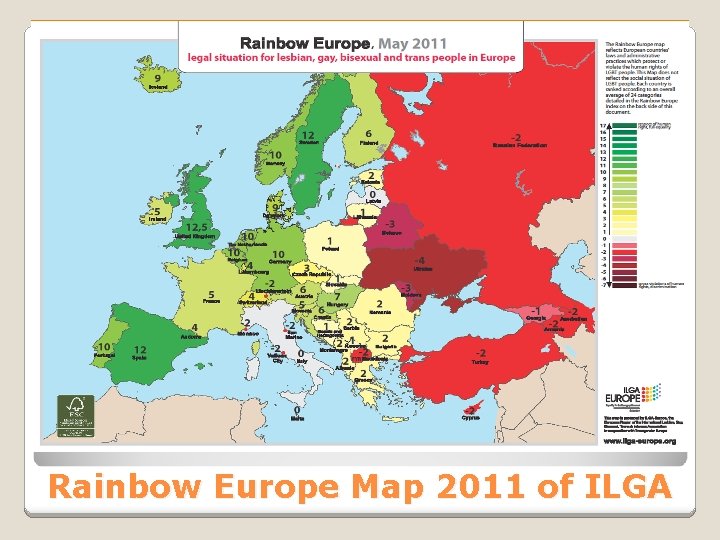 Rainbow Europe Map 2011 of ILGA 