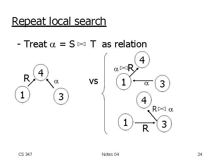 Repeat local search - Treat = S R 1 4 T as relation R