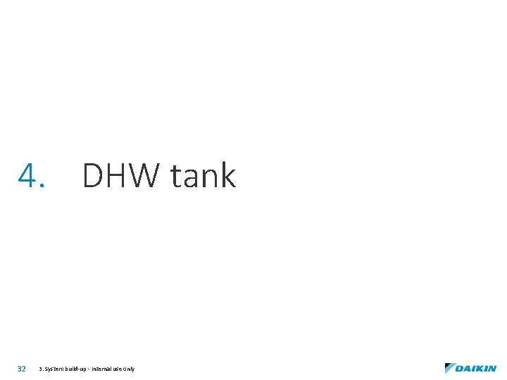 4. DHW tank 32 3. System build-up - Internal use only 