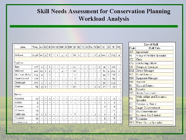 Skill Needs Assessment for Conservation Planning Workload Analysis 