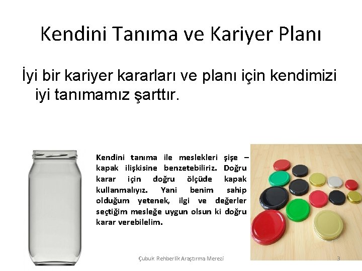 Kendini Tanıma ve Kariyer Planı İyi bir kariyer kararları ve planı için kendimizi iyi