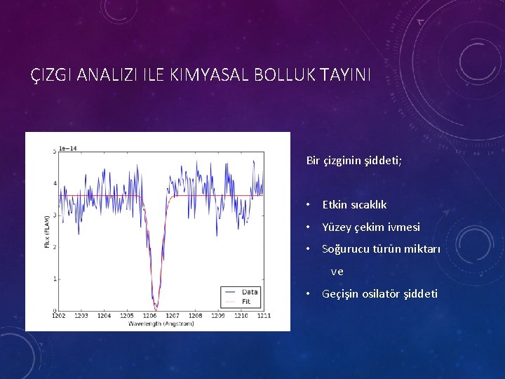 ÇIZGI ANALIZI ILE KIMYASAL BOLLUK TAYINI Bir çizginin şiddeti; • Etkin sıcaklık • Yüzey