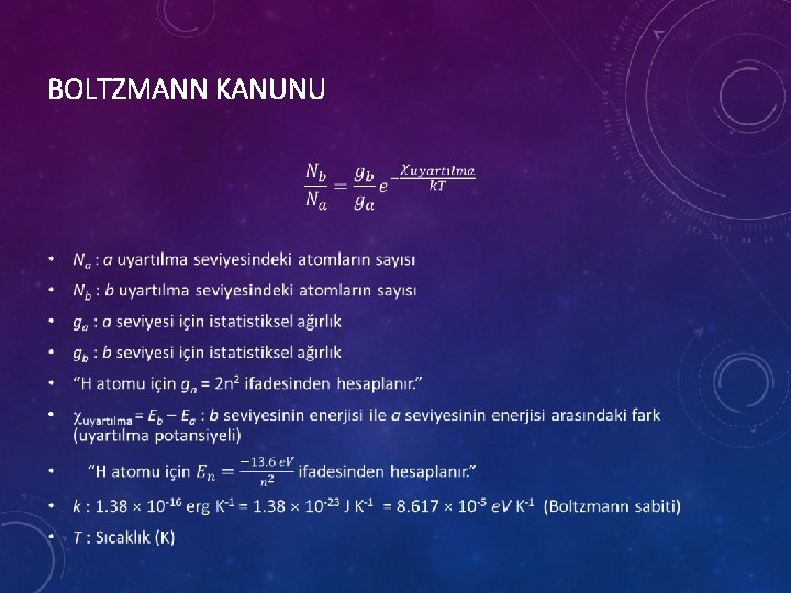 BOLTZMANN KANUNU • 