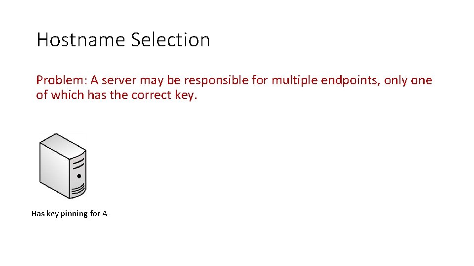 Hostname Selection Problem: A server may be responsible for multiple endpoints, only one of