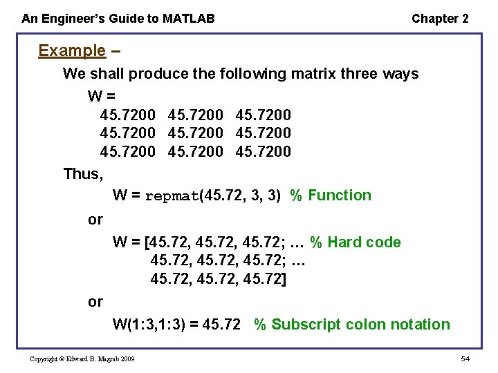 An Engineer’s Guide to MATLAB Chapter 2 Example – We shall produce the following An Engineer’s Guide to MATLAB Chapter 2 Example – We shall produce the following