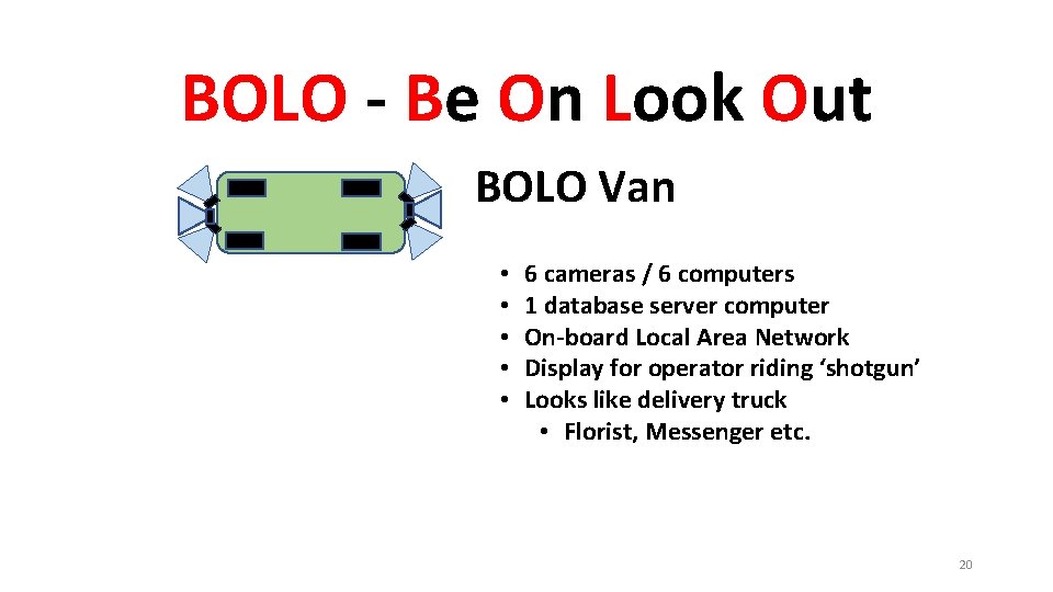 BOLO - Be On Look Out BOLO Van • • • 6 cameras / BOLO - Be On Look Out BOLO Van • • • 6 cameras /