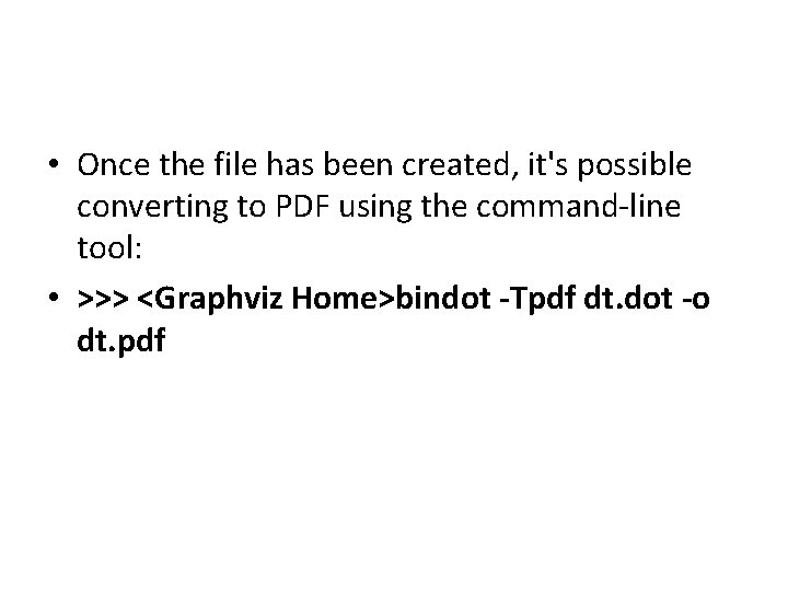 • Once the file has been created, it's possible converting to PDF using • Once the file has been created, it's possible converting to PDF using