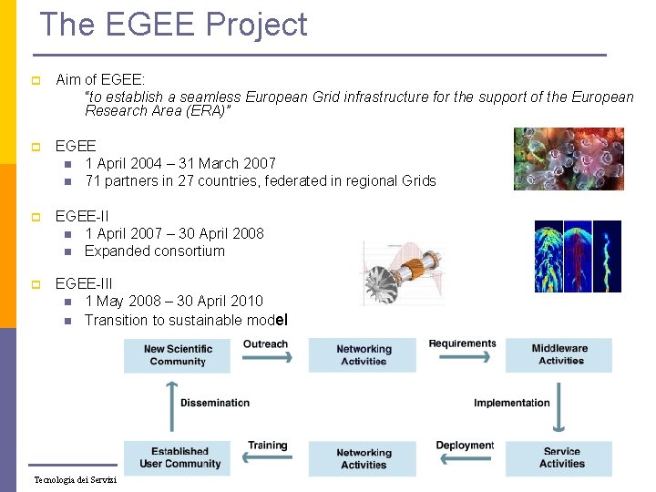 The EGEE Project p Aim of EGEE: “to establish a seamless European Grid infrastructure