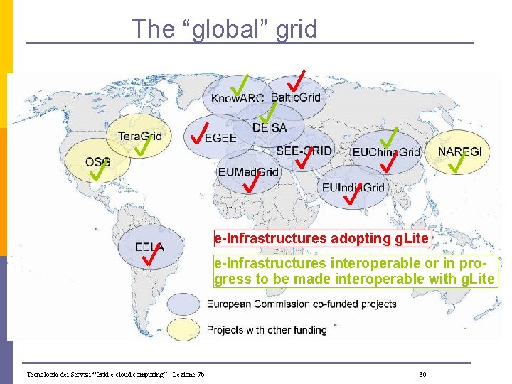 The “global” grid e-Infrastructures adopting g. Lite e-Infrastructures interoperable or in progress to be