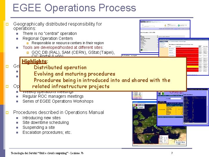 EGEE Operations Process p Geographically distributed responsibility for operations: n n There is no