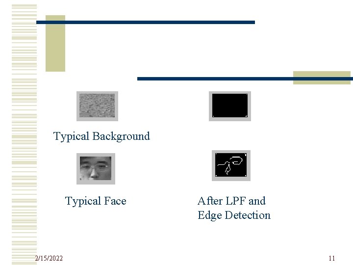 Typical Background Typical Face 2/15/2022 After LPF and Edge Detection 11 