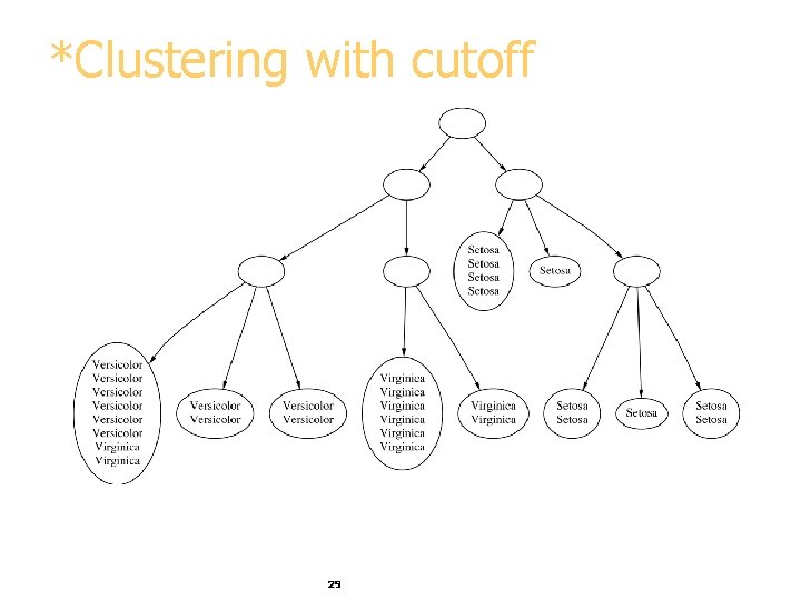 *Clustering with cutoff 29 