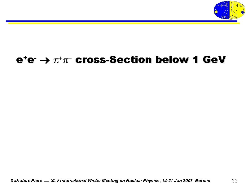 e+e- cross-Section below 1 Ge. V Salvatore Fiore XLV International Winter Meeting on Nuclear