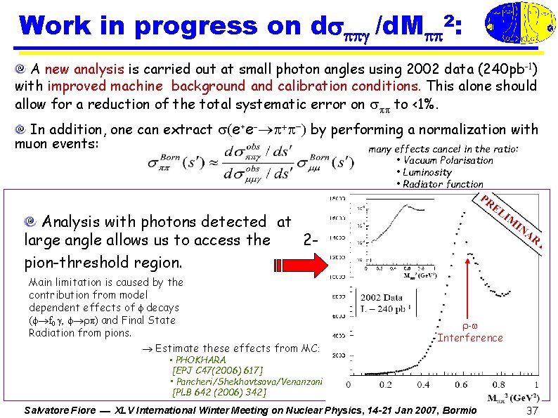 Work in progress on d /d. M 2: A new analysis is carried out