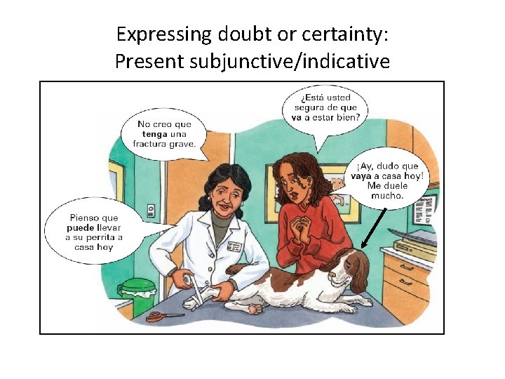 Expressing doubt or certainty: Present subjunctive/indicative 