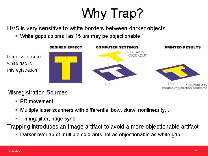 Why Trap? HVS is very sensitive to white borders between darker objects § White