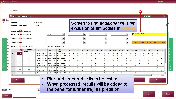 Screen to find additional cells for exclusion of antibodies in orange 34 • Pick