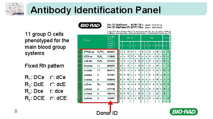 Antibody Identification Panel 11 group O cells phenotyped for the main blood group systems