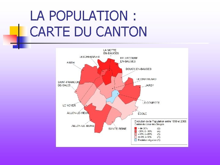 LA POPULATION : CARTE DU CANTON 