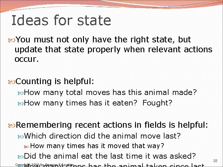 Ideas for state You must not only have the right state, but update that