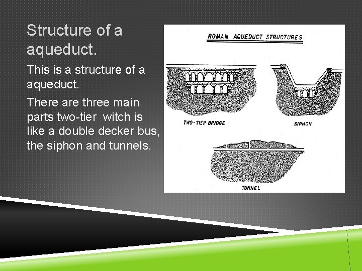 Structure of a aqueduct. This is a structure of a aqueduct. There are three