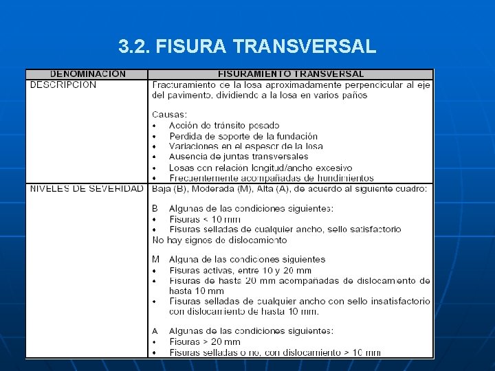 3. 2. FISURA TRANSVERSAL 