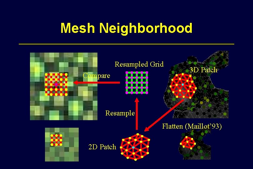 Mesh Neighborhood Resampled Grid Compare 3 D Patch Resample Flatten (Maillot’ 93) 2 D