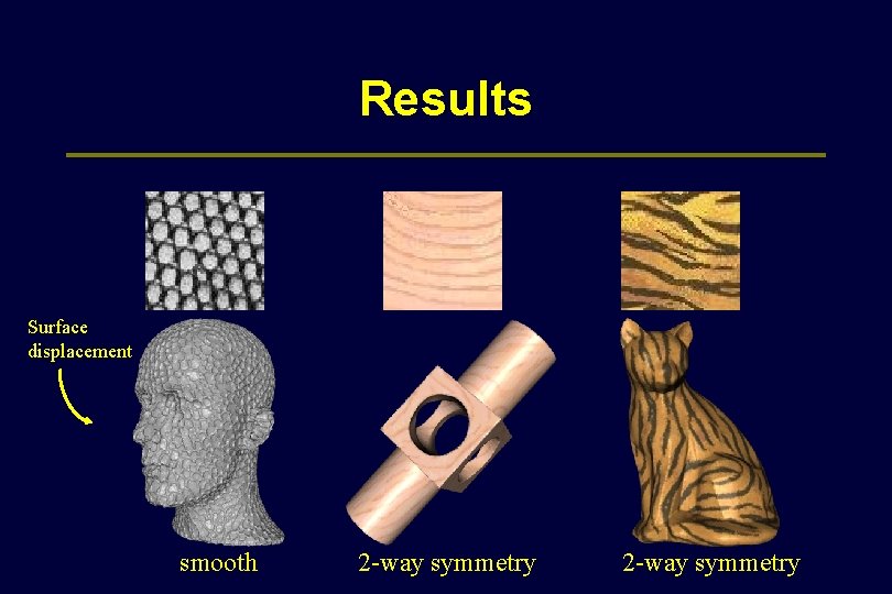 Results Surface displacement smooth 2 -way symmetry 