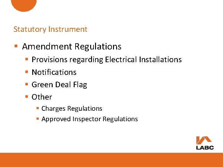 Statutory Instrument § Amendment Regulations § § Provisions regarding Electrical Installations Notifications Green Deal