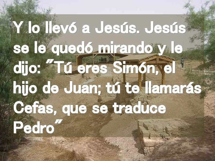 Y lo llevó a Jesús se le quedó mirando y le dijo: "Tú eres