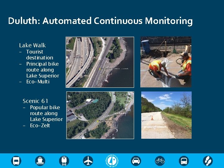Duluth: Automated Continuous Monitoring Lake Walk - Tourist destination - Principal bike route along