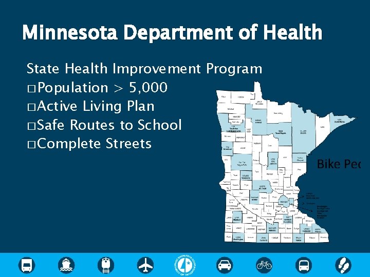 Minnesota Department of Health State Health Improvement Program � Population > 5, 000 �