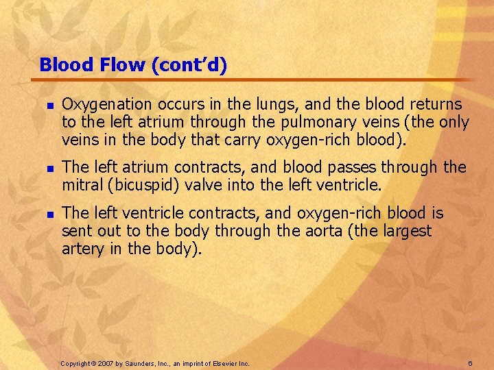 Blood Flow (cont’d) n n n Oxygenation occurs in the lungs, and the blood