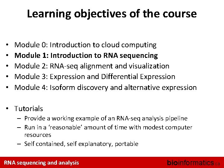 Learning objectives of the course • • • Module 0: Introduction to cloud computing