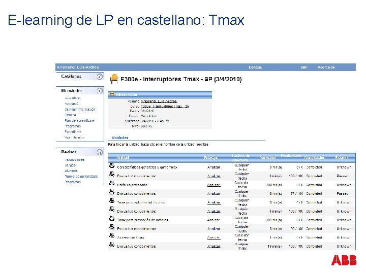 E-learning de LP en castellano: Tmax 