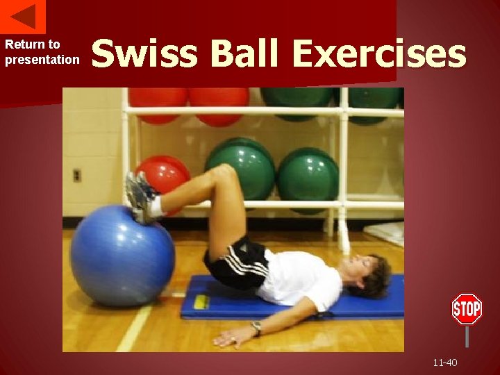 Return to presentation Swiss Ball Exercises 11 -40 