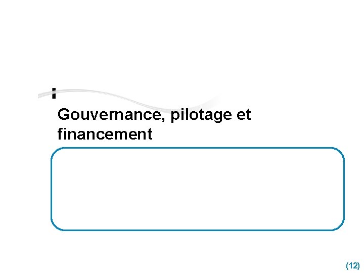 Gouvernance, pilotage et financement (12) 