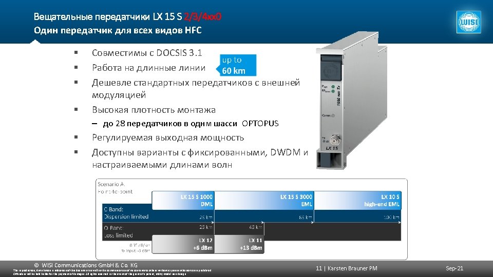 Вещательные передатчики LX 15 S 2/3/4 xx 0 Один передатчик для всех видов HFC