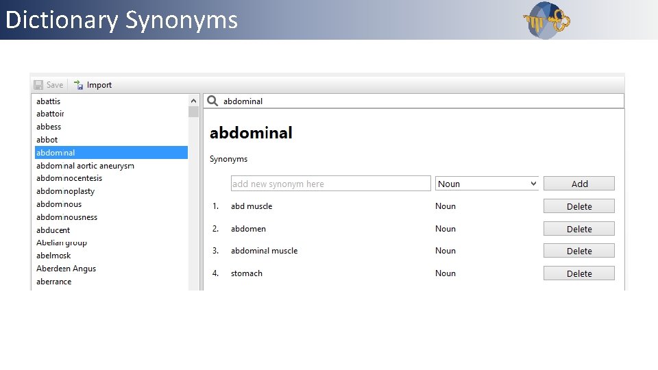 Dictionary Synonyms Outline 