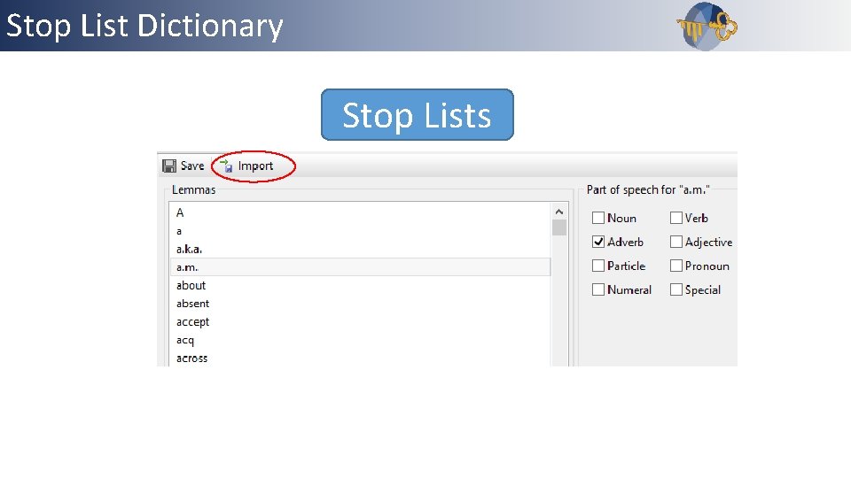 Stop List Outline Dictionary Stop Lists 